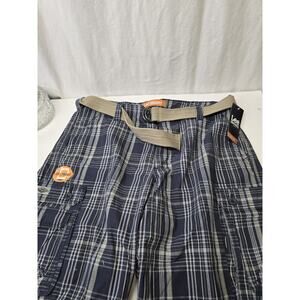 Lee Men's Dungarees Shorts, Belted Cargo Short, Navy Vaughn Plaid Mens 38